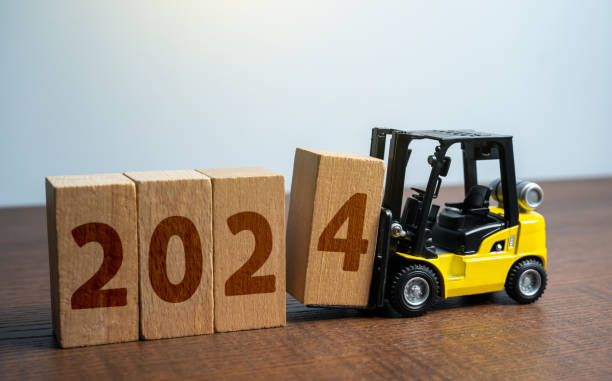 The beginning of 2024 in the context of business and industry. Logistics and transportation. Warehousing. Setting new plans. Economic news and possibilities. new year new life stock pictures, royalty-free photos & images