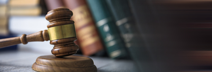 judge with books on table