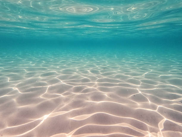 Beautiful blue sea with white sand stock photo