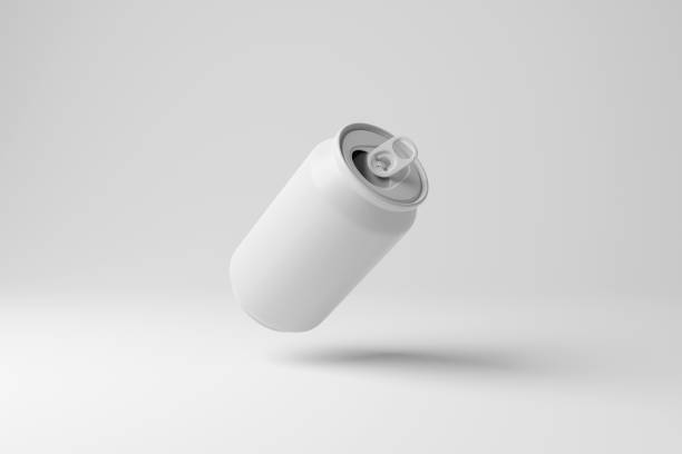 istock White soda can in mid air with shadow on white background creating monochrome style. Illustration of the concept of minimalism and beverage industry 1498261429