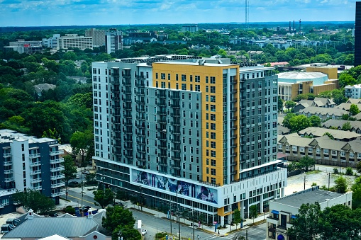 Midtown Atlanta landscape and new condominium buildings