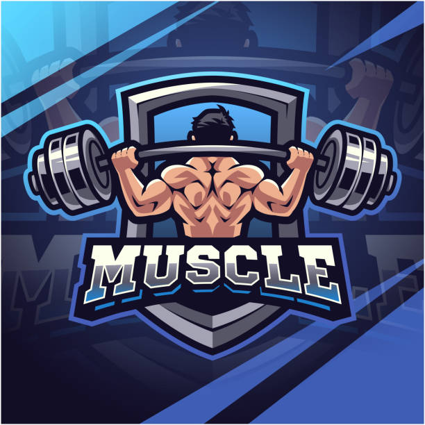 ilustrações de stock, clip art, desenhos animados e ícones de muscle man mascot - muscular build men tattoo human arm