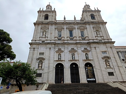 Lisbon, Portugal - July 4, 2022:  Monastery of St. Vincent Outside the Walls is an art-filled place of worship & the burial place of the Braganza monarchs of Portugal.