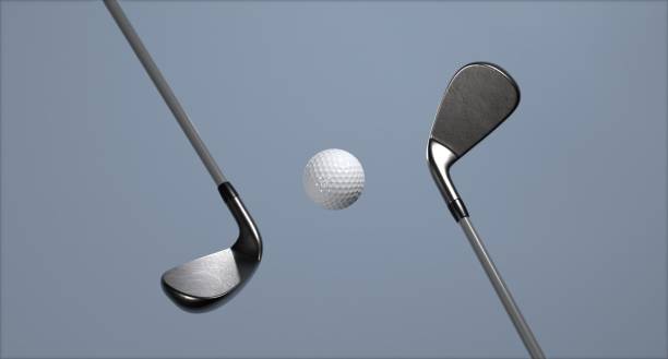 golfschläger, golfball, turnier, sport, modern, wettbewerb - putting golf golfer golf swing stock-fotos und bilder