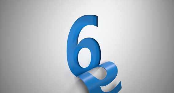 Number 6 peeling revealing digit information countdown