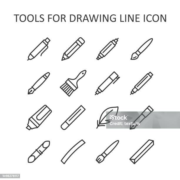 Công Cụ Vẽ Thư Pháp Chữ Phác Thảo Bộ Biểu Tượng Đường Phẳng Cọ Sơn Bút Bút Chì Lông Vũ Bút Đánh Dấu Bút Nỉ Than Bút Chì Màu Phấn Tre Ảnh Minh Họa Vector Hình minh họa Sẵn có - Tải xuống Hình ảnh Ngay bây giờ