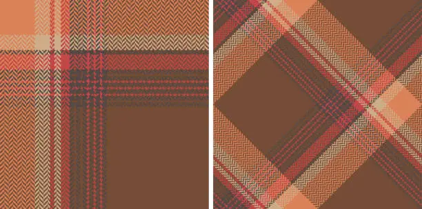 Vector illustration of Check plaid set seamless pattern.