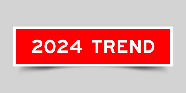 istock Sticker label with word 2024 trend in red color on gray background 1498284541
