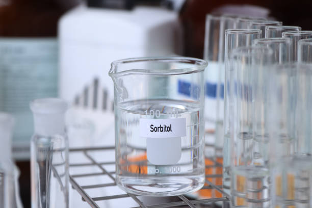 istock Sorbitol in container, chemical analysis in laboratory 1498289953