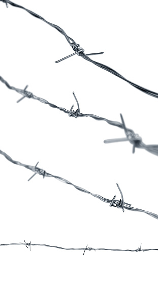 Barbed wire isolated over white background