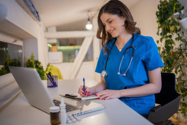 istock Young doctor on a video call with a patient 1498302106