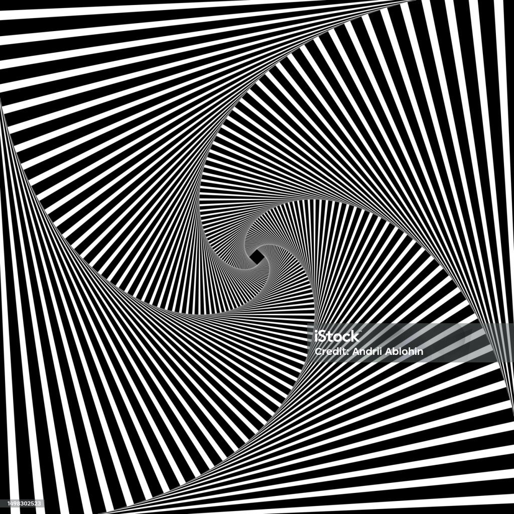 Black And White Twisted Lines Pattern With Vortex Pinwheel Visual ...