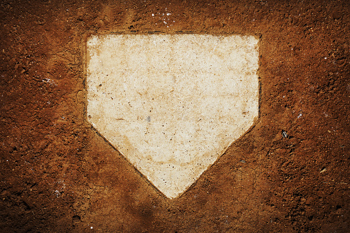 Baseball home plate and infield dirt
