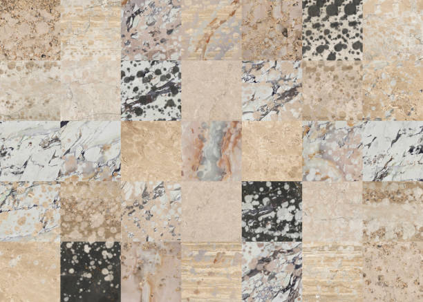 istock Creative patchwork pattern mixed of several marbles and stones, with arches and decoration for wallpaper, floor, wall, home and digital use. 1498308450