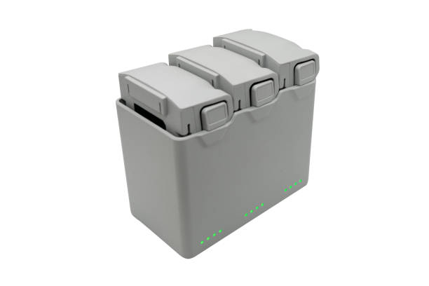 istock Intelligent drone battery charging station isolated on white background. Rechargeable battery for drone. 1498312940