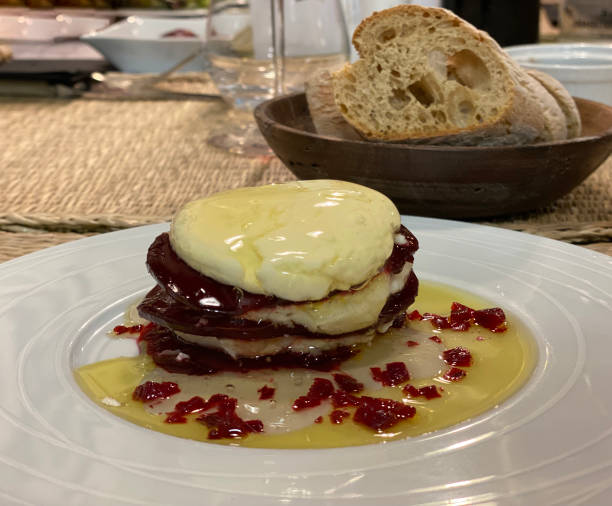 istock Sliced beets, goat cheese and honey 1498314140