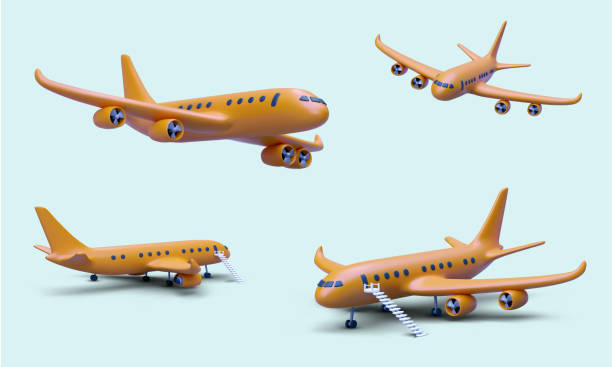 istock Passenger aircraft in flight and during boarding and disembarking of passengers 1498319657