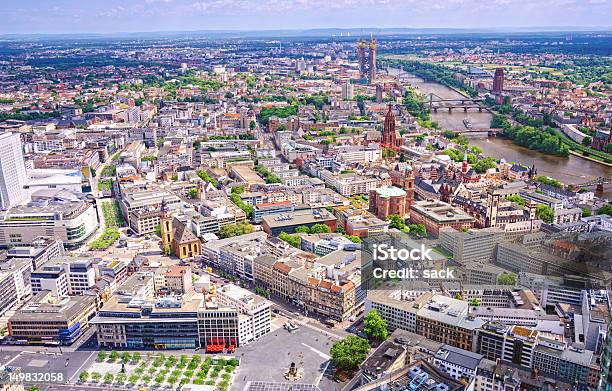 Aerial View Over Frankfurt Stock Photo - Download Image Now - Frankfurt - Main, Aerial View, City