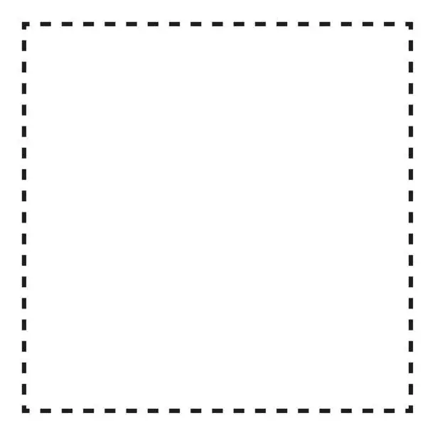 Vector illustration of Dashed line squares. Thin and thick lines. Cut lines, square cutout forms. Vector illustration. stock image.