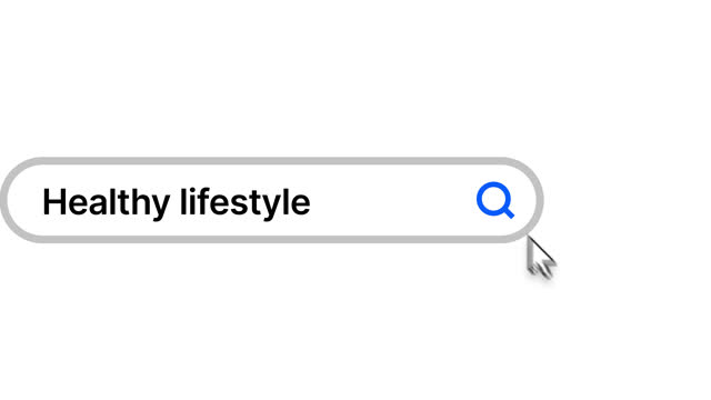 healthy lifestyle search bar animation video