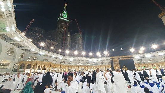 Makkah - Saudi Arabia. May 08, 2022. Makkah officially named Makkah al-Mukarramah is one of the holiest cities of Islam and the capital of Makkah Province, Saudi Arabia. The city is located 70 km (43 mi) inland from Jeddah on the Red Sea, in a small valley 277 m (909 ft) above sea level.