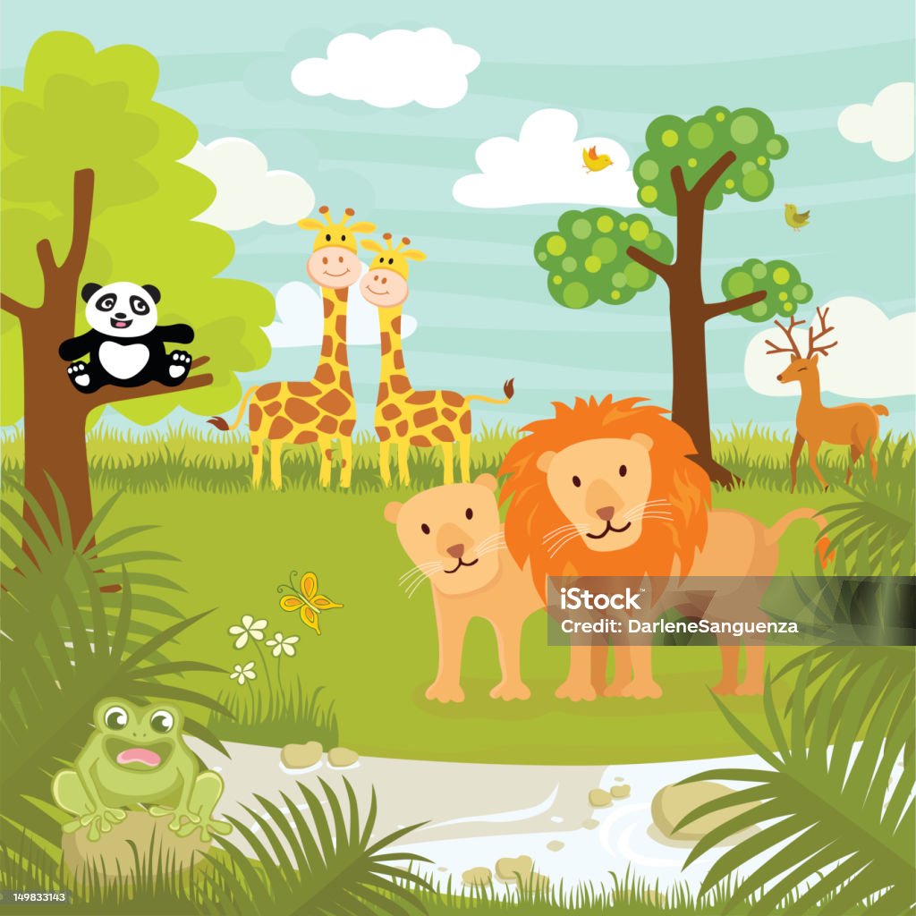 Wilde Tiere - Lizenzfrei Tropischer Regenwald Vektorgrafik