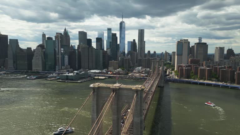 Brooklyn Bridge and Lower Manhattan in New York City, United States