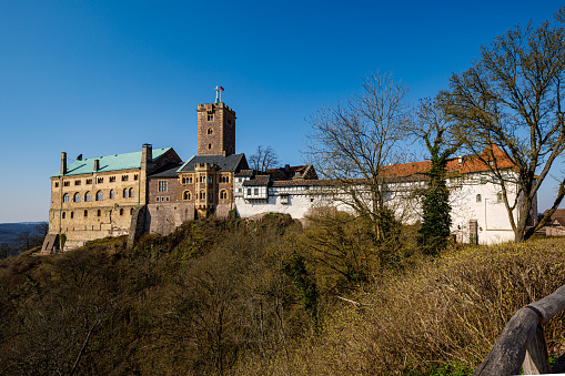 Hluboka nad vltavou, Czech Republic – November 24, 2019: Romantic white chateau Hluboka nad Vltavou