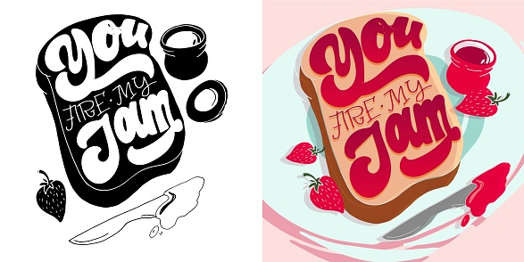 Cute hand drawn doodle lettering postcard, t-shirt design, tee art, mug print.