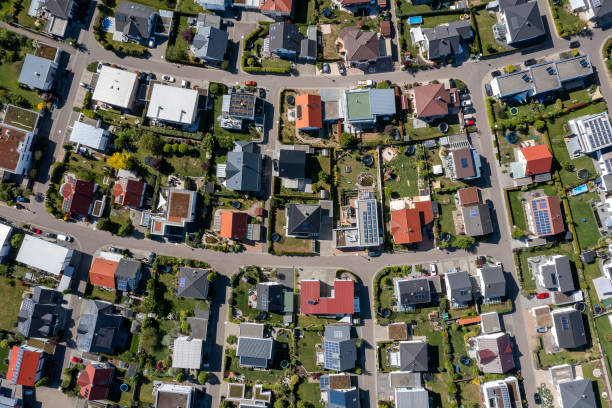 istock Houses, aerial view 1498347631