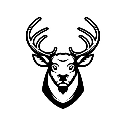 Illustration of deer head. Design elements