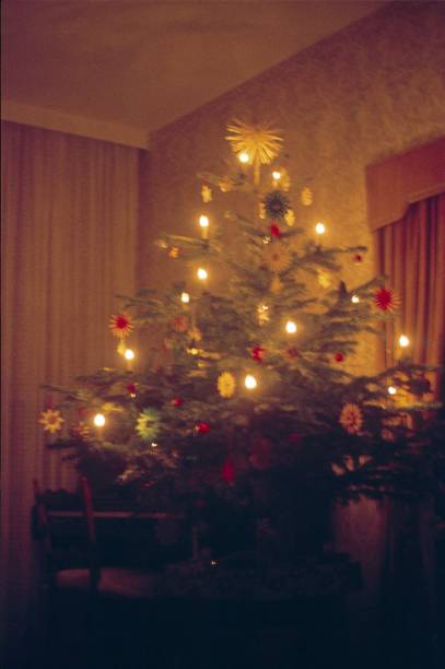 istock Lighted Christmas tree in the living room 1498349702
