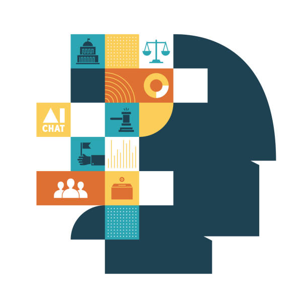 illustrations, cliparts, dessins animés et icônes de infographie de remue-méninges avec icônes pour la gouvernance électronique - législation