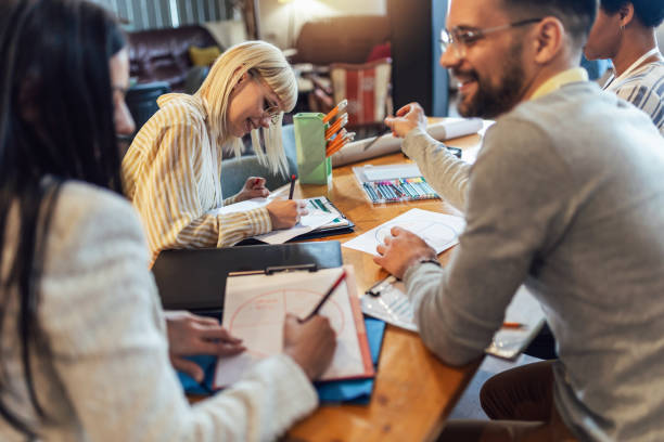 istock Business people on meeting in modern office. Brainstorming 1498351016