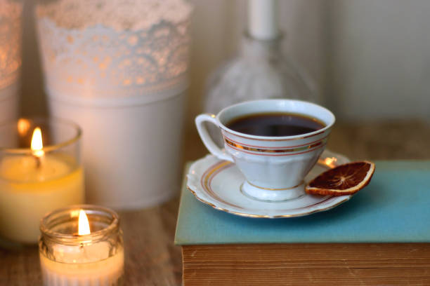 istock Books, Glasses, Tablet, Tea, Chocolate, Cookies and Candles 1498352845
