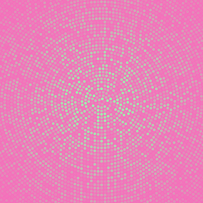 Modern and trendy background. Halftone design with a lot of small dots and beautiful color gradient. This illustration can be used for your design, with space for your text (colors used: Green, Pink, Purple). Vector Illustration (EPS file, well layered and grouped), square format (1:1). Easy to edit, manipulate, resize or colorize. Vector and Jpeg file of different sizes.