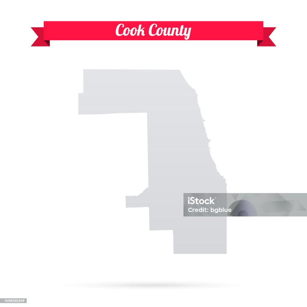 Cook County Logo Vector Cook County Illinois Map On White Background With Red Banner Stock ...