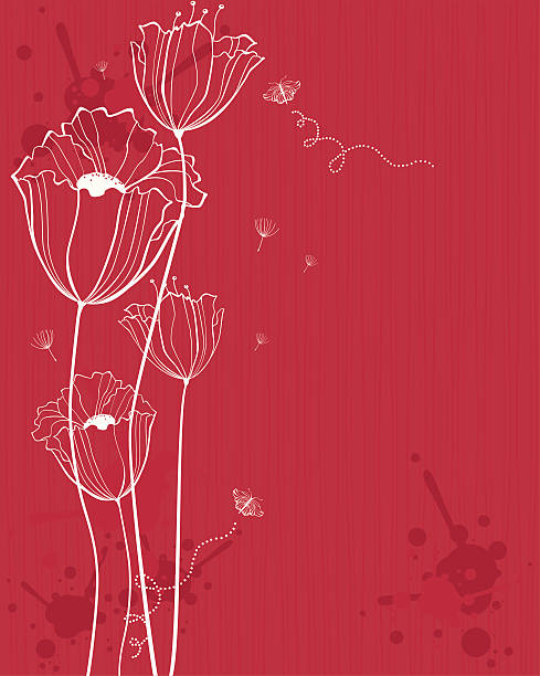 floral_pattern_red vector art illustration