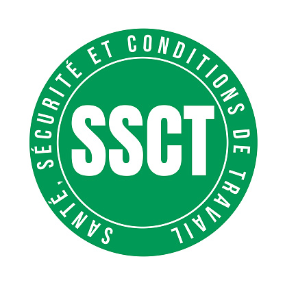 Occupational health, safety and working conditions symbol icon in France called SSCT in French language