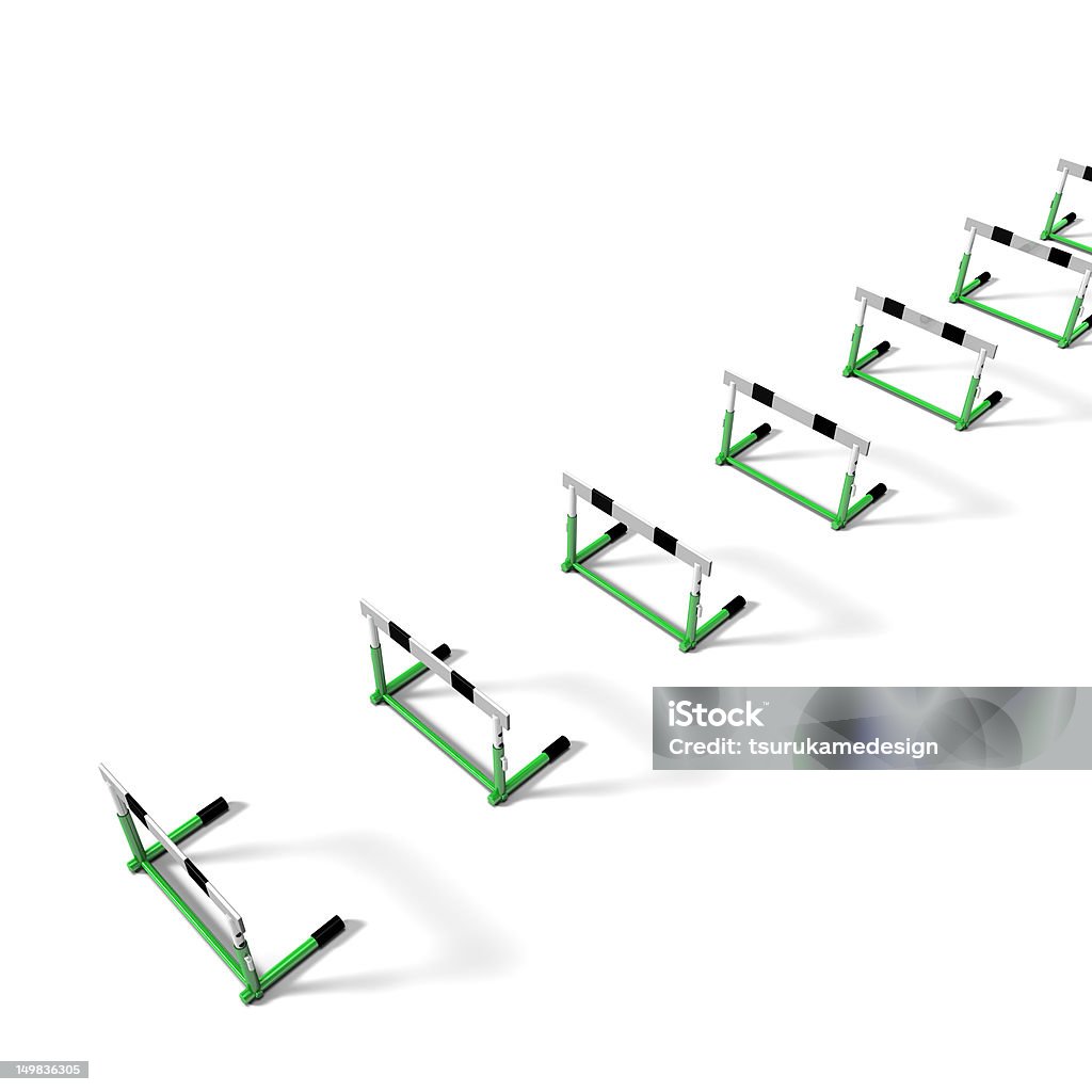 Препятствия на белой задней поверхности - Стоковые фото Бег с барьерами роялти-фри