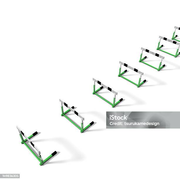 Препятствия На Белой Задней Поверхности — стоковые фотографии и другие картинки Бег с барьерами - Бег с барьерами, Барьер, Без людей