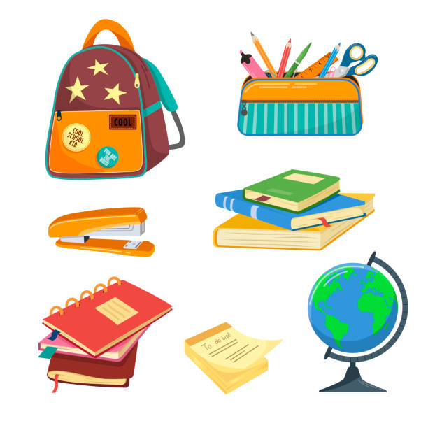 istock Vector set of school supplies on a white background. 1498365888