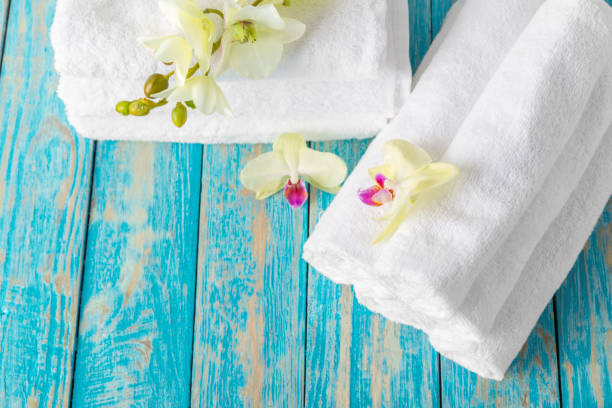 istock towels with orchid flower 1498382818