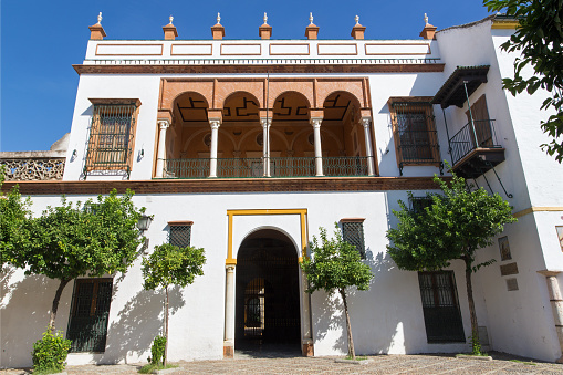 Seville - The facade and main portal of Casa de Pilatos.