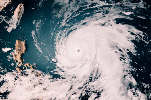 typhoon mawar 2023 cloud map philippine sea 3d render neutral - tyfoon stockfoto's en -beelden