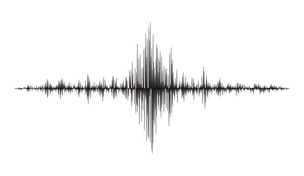 Vector illustration of Earthquake seismograph wave, seismic frequency