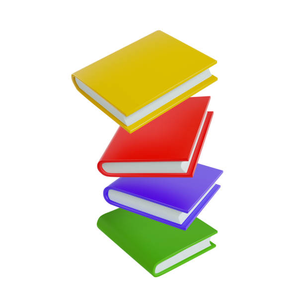 istock rendering of colored floating books in space. vector 3d illustration on white isolated background 1498391150