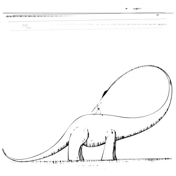 Vector illustration of Dinosaur & Man
