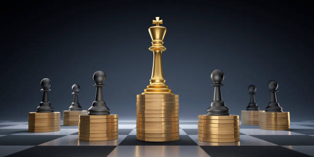 istock Golden Chess Pieces on Chess Board 1498392244