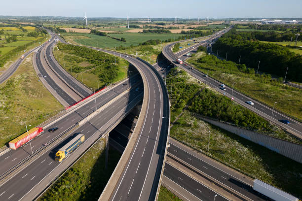 istock Aerial view of the Catthorpe Interchange. 1498394130